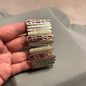 Silver/bronze stretch bracelet